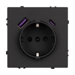 Механизм розетки с USB зарядкой SCT-NOBE-MUAC-SFPL-BK (230V, 16A) (Arlight, -)