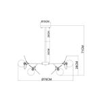 Люстра на штанге Arte Lamp PEACOCK A1369SP-10GY, 10хG9