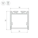 Профиль SL-LINE-3535-3000 BLACK (Arlight, Алюминий)