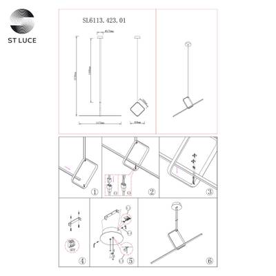 SL6113.423.01 Светильник подвесной ST-Luce Черный LED 1*35W 4000K