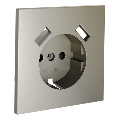 VLS000904 Накладка для розетки с заземлением и защитными шторками, с USB A+A, S70 (шелк). (ТМ Maytoni)