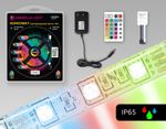 Комплект светодиодной ленты RGB 5m GS2502 5050 60Led/ 14.4W m/ 12V IP65 RGB/ 5000*10*2.87mm/ кратность резки 50mm (4 конт.) (адаптер, вилка, контроллер, пульт в комплекте)