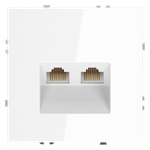VLS060201 Розетка компьютерная встраиваемая VOLTUM S70 двойная RJ45+RJ45 кат.6, (белый глянцевый) (ТМ Maytoni)