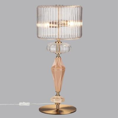 5414/2T MODERN ODL_EX26 античная бронза/терракот/бежевый/металл/керамика Настольная лампа E14 2*40W TERRA