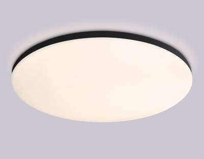 Потолочный светодиодный светильник с Wi-Fi Яндекс Алисой/Tuya/Smart Home/Alexa FZ2006 BK черный IP54 30W 3000K-6500K+RGB D450*60 (ПДУ ИК)