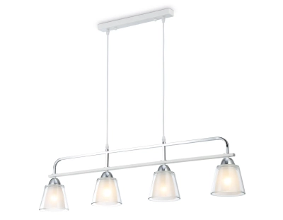 Светильник подвесной TR303242/4 WH/CH/CL/FR белый/хром/прозрачный/белый матовый E27*4 max 60W 870*120*780