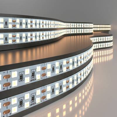 Лента светодиодная 240LED 18W IP20 двухрядная 3300К теплый белый 2835 24V 240Led 18W IP20