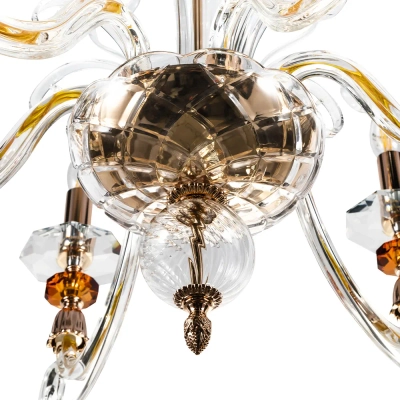 Люстра Crystal Lux CATARINA SP6 V2 GOLD/TRANSPARENT-COGNAC 1361/306