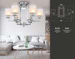 Потолочная люстра TR4418/6 CH/CL/FR хром/прозрачный/белый матовый E27*6 max 40W D748*463 (лампы LED E27*6 10W 4200K в комплекте)