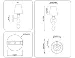 Светильник настенный LH75409 GD/GR золото/серый E14 max 40W 150*180*415