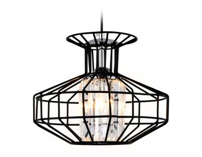 Подвесной светильник в стиле лофт TR5850 BK/CL черный/прозрачный E27 max 40W D240*1200