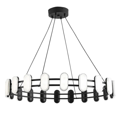 8342/40L LEDIO LN26 226 черный/белый металл/акрил Люстра подвесная LED 40W 4000K 220V OVELA