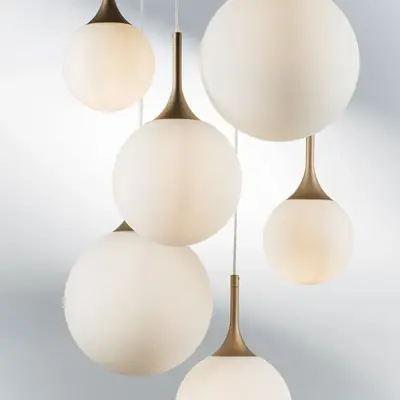 813063 Люстра GLOBO 6х40W E14 champagne gold/white Lightstar