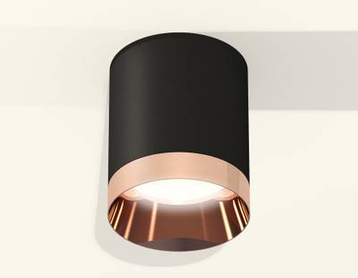 Комплект накладного светильника XS6302025 SBK/PPG черный песок/золото розовое полированное MR16 GU5.3 (C6302, N6135)