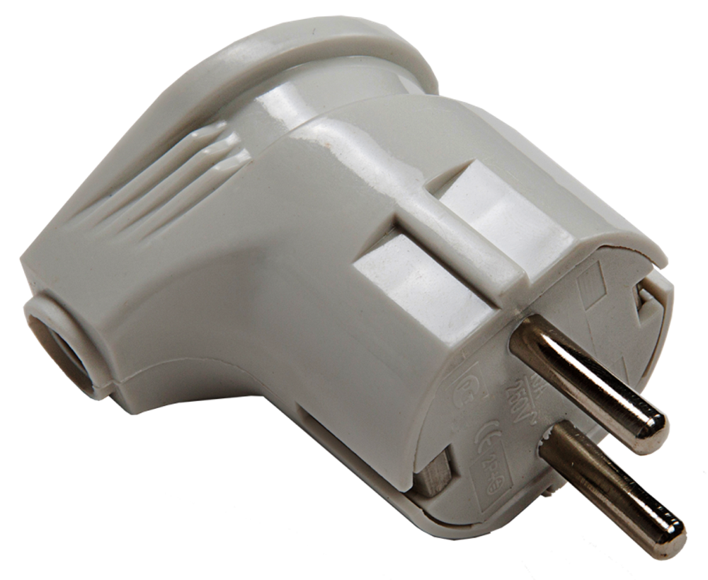 Вилка косая с заземл. 4152 / вилка угловая с заземл. 16А 4110 бел. ASD / IN HOME 4690612000558