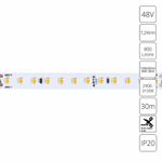 Светодиодная лента 48V 7,2W/m 3000К 30м Arte Lamp TAPE A4812010-03-3K, LED