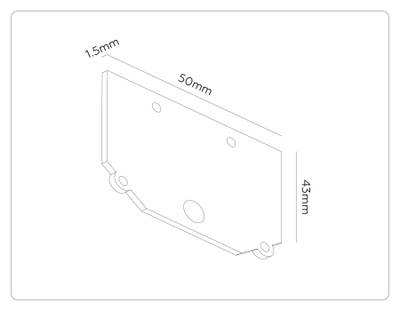 Комплект заглушек для шинопровода в натяжной потолок системы крепления Гарпун Magnetic standard 48V 10mm GL1990 BK черный 50*43*1,5 2шт
