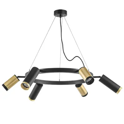 LR01640387370 Люстра RULLO 6х50W GU10 ЧЕРНЫЙ/ЗОЛОТО (571016+214440-3+214487-3+203437-3+203440-3)