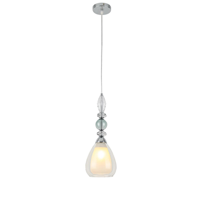 8293/1A MODERNI LN26 367 хром/белый/прозрачный, металл/стекло/хрусталь Подвес E27 1*60W 220V GANNA