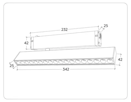 Светильник светодиодный диммируемый для шинопровода Magnetic 220V GL1352 BK черный IP20 18W 3000K-6400K 24° 342*25*112 (Без ПДУ)