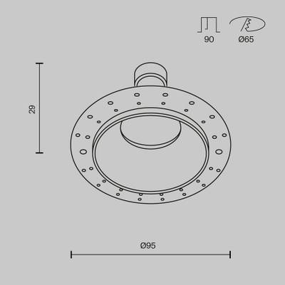 Встраиваемый светильник Share GU10 10Вт IP 54 DL126-GU10-TRS-MG. TM Maytoni