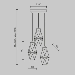 Подвесной светильник Время коктейлей / Cocktail time G9х3, MOD325PL-03G. TM Maytoni
