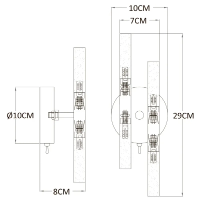 Бра Arte Lamp Ramona A7410AP-4PB, 4хG4