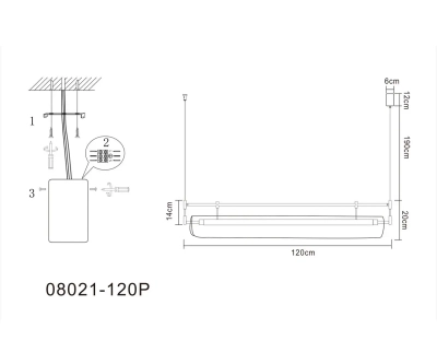 08021-120P,19 Подвес Аника черный w120*10 h150 Led 25W (3000K)