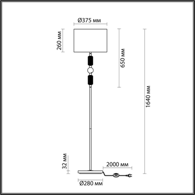 4861/1F CLASSIC ODL_EX22 132 золотой/раноцветн.керамика/стекло Торшер E27 1*60W 4861/1F CANDY