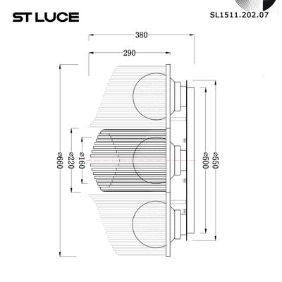 SL1511.202.07 Люстра потолочная ST-Luce Золотистый/Белый E27 7*60W