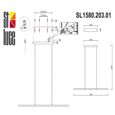 SL1580.203.01 Светильник подвесной ST-Luce Матовое золото/Белый LED 1*22W 3200K