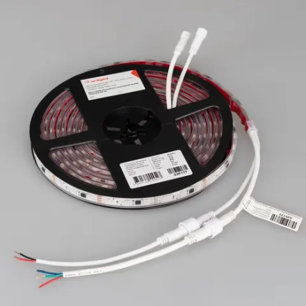 Лента герметичная SPI-PFS-B60-12mm 12V RGB-PX3-BPT (12 W/m, IP68, 5060, 5m) (Arlight, бегущий огонь)