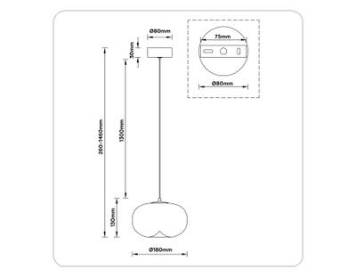 Светильник светодиодный подвесной LH11083 BS/TI латунь/янтарь 4W 3000K D180*130
