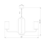 Подвесная люстра с абажурами 60128/8 хром, E14х8