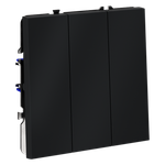 VLS030107 Выключатель встраиваемый VOLTUM S70 трехклавишный 10А, (графит) (ТМ Maytoni)