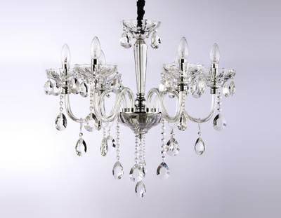 Подвесная люстра с хрусталем TR4900/6 CH/CL хром/прозрачный E14/6 max 40W D663*598