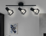 Настенно-потолочный спот в стиле лофт TR8622/3 BK/CH черный/хром E27*3 max 40W 460*91*175