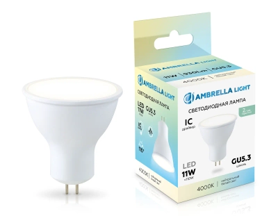 Лампа светодиодная 161104 LED MR16 11W IC GU5.3 4000K 175-265V