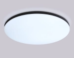 Потолочный светодиодный светильник с Wi-Fi Яндекс Алисой/Tuya/Smart Home/Alexa FZ2006 BK черный IP54 30W 3000K-6500K+RGB D450*60 (ПДУ ИК)