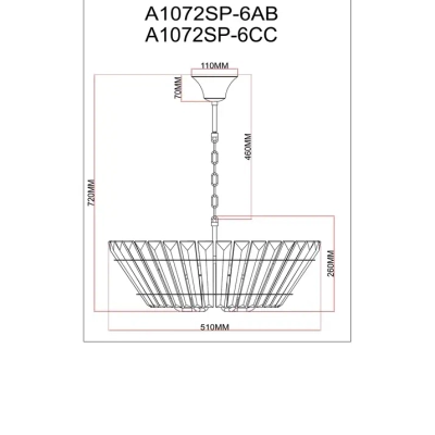 Подвесная люстра Arte Lamp FLORIZEL A1072SP-6AB, 6хE14
