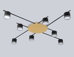 Светильник потолочный FL51760/8 BK/GD черный/золото GX53/8 max 12W 870*870*95