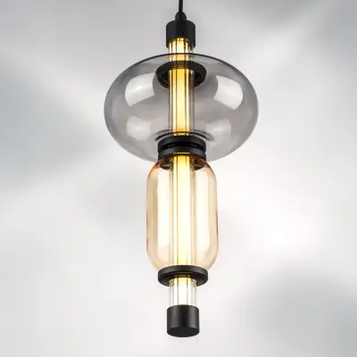 737527 Люстра EMISFERO 8W LED 250LM G ЧЕРНЫЙ/ПРОЗРАЧНЫЙ+ЯНТАРЬ 3000K Lightstar