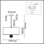 8108/5C MODERNI LN26 182 латунь титаниум/серый, металл/текстиль/стекло Люстра потолочная E14 5*40W 220V DAMONA