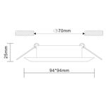 ST204.408.01 Св-к встр. Мат. черный GU10 1*50W  L94xW94xH25 220V Без ламп