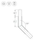 Угол PLS-LOCK-H25-L135 (с экраном MAT-L) (Arlight, Металл)