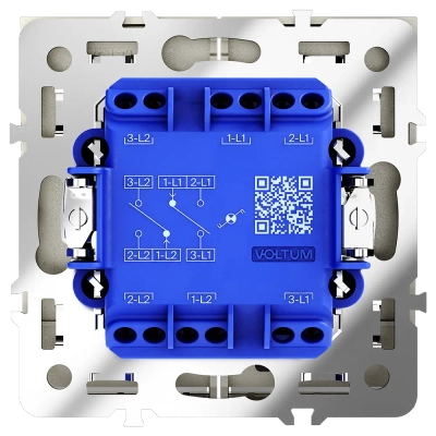VLS020404 Проходной переключатель встраиваемый VOLTUM S70 двухклавишный с подсветкой 10А, (шелк). (ТМ Maytoni)