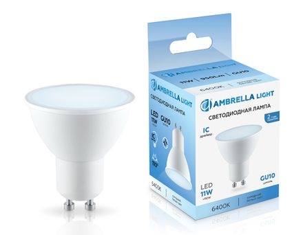 Лампа светодиодная 181106 LED MR16 11W IC GU10 6400K 175-265V