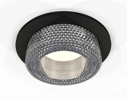Комплект встраиваемого светильника XC7622020 SBK/CL черный песок/прозрачный MR16 GU5.3 (C7622, N7191)