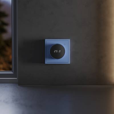 VLS070115 Терморегулятор электронный VOLTUM S70 с индикацией и датчиком, для теплого пола, (деним). (ТМ Maytoni)