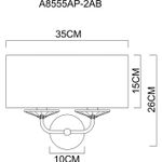 Бра Arte Lamp JENNIFER A8555AP-2AB, 2хE14
